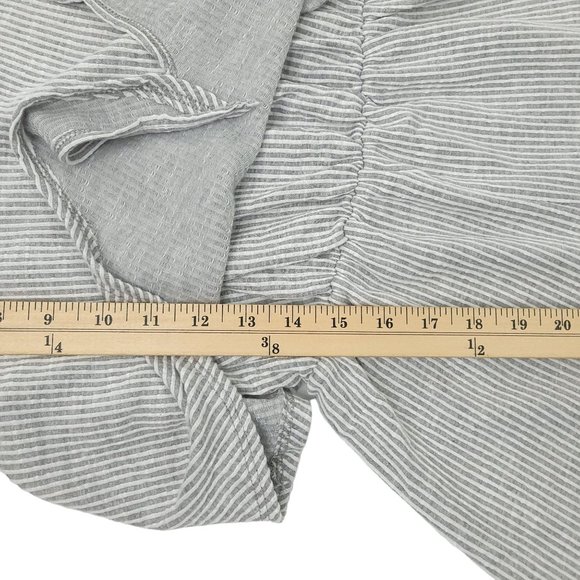 Caution To The Wind Striped Romper M Tie Front Shorts Tank Sleeveless Boho Gray - Picture 6 of 16